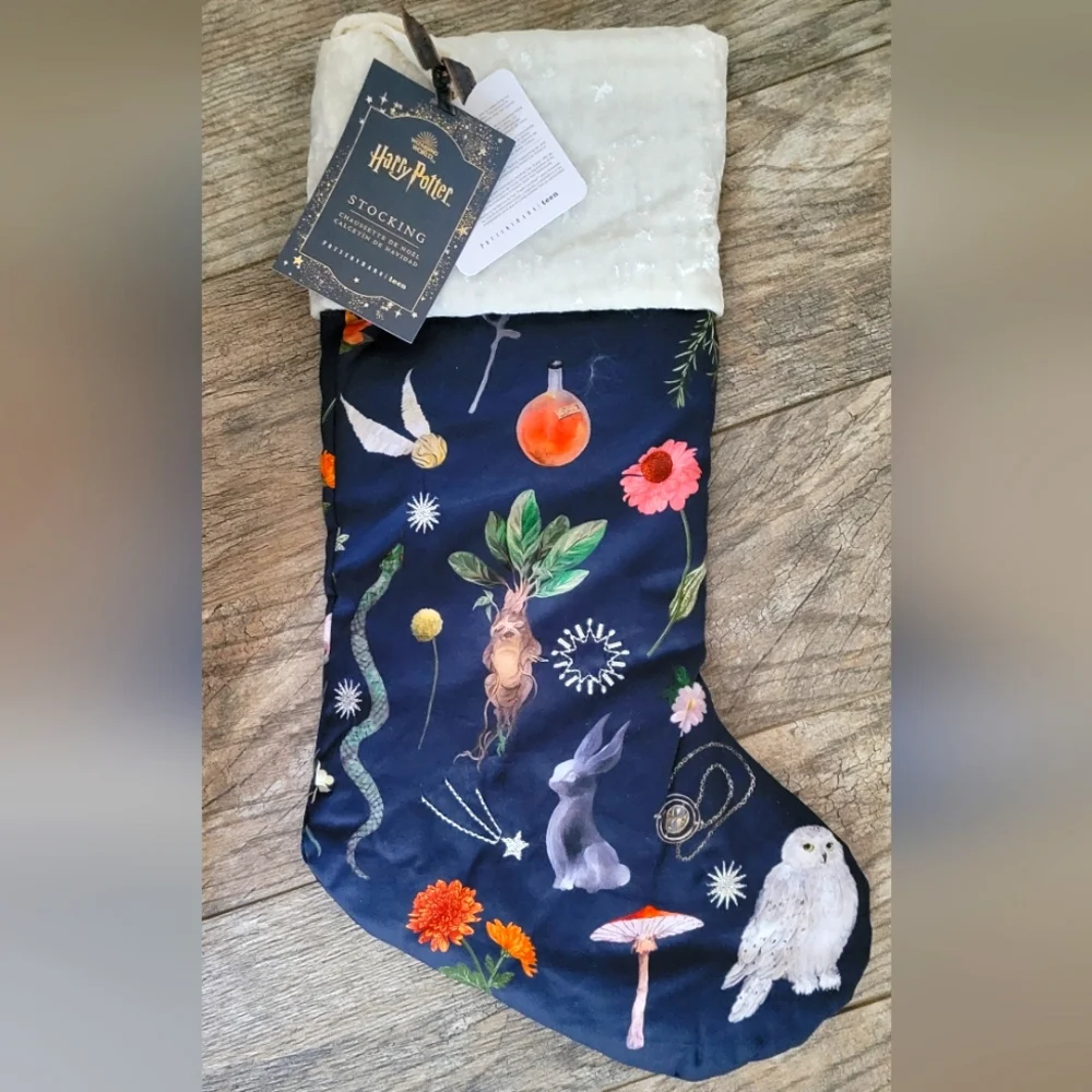 Pottery Barn Harry Potter HERBOLOGY Christmas Stocking Embroidered Whimsigoth